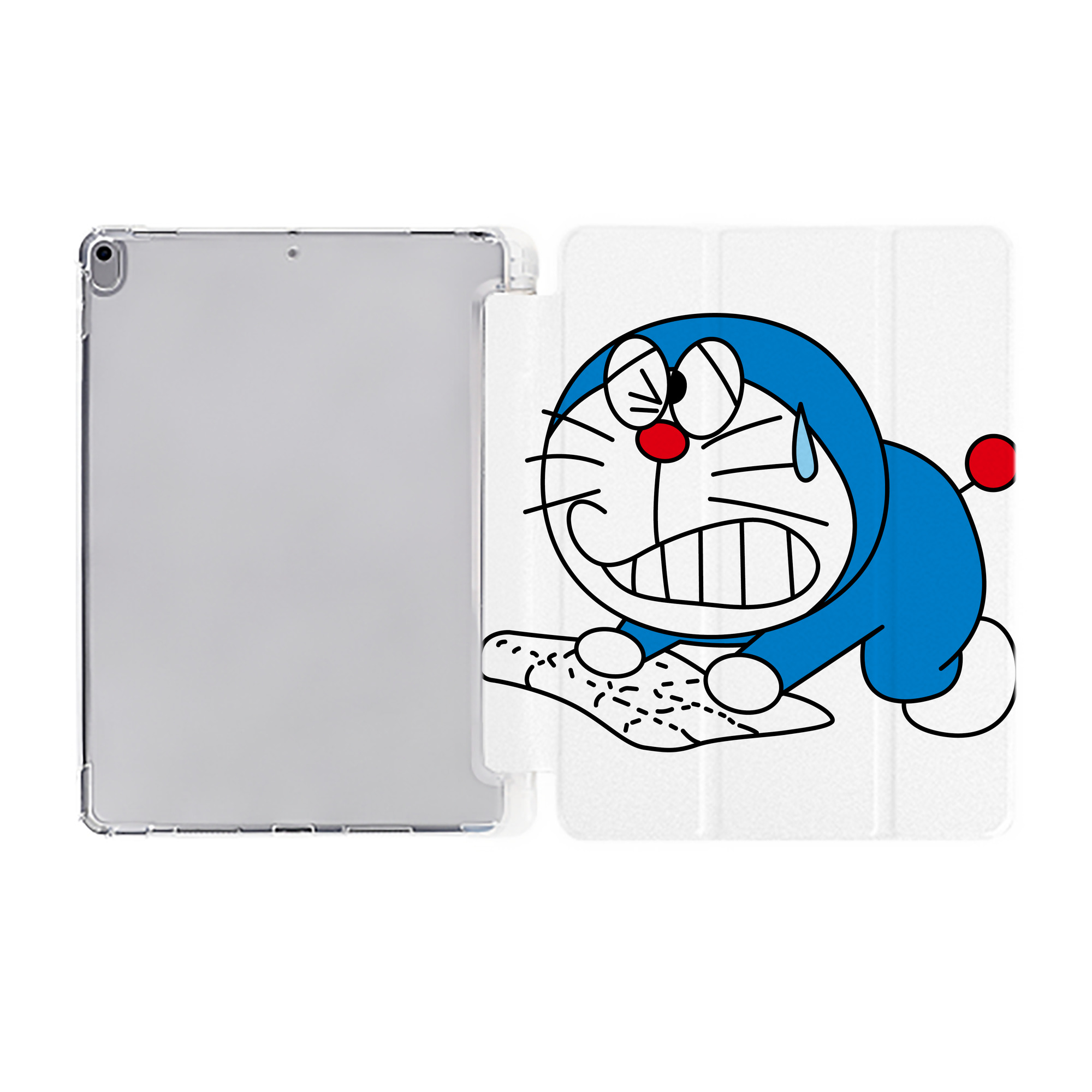 （画像用） ドラえもん Doraemon IPad ケース ペン収納付き 三つ折りスタンド PUレザー×シリコン 対応機種9.5/10.5/10.9インチ
